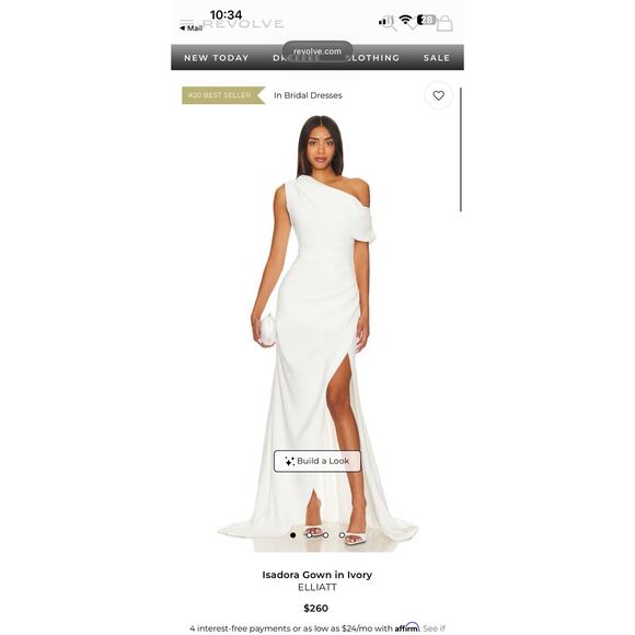Eliatt Dresses & Skirts - ELLIATT Isadora Ivory One Shoulder Women’s M Bridal Gown Maxi Dress